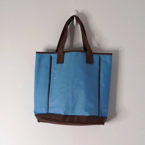 Curves Blue and Brown Tote Bag - Picture 2 of 12